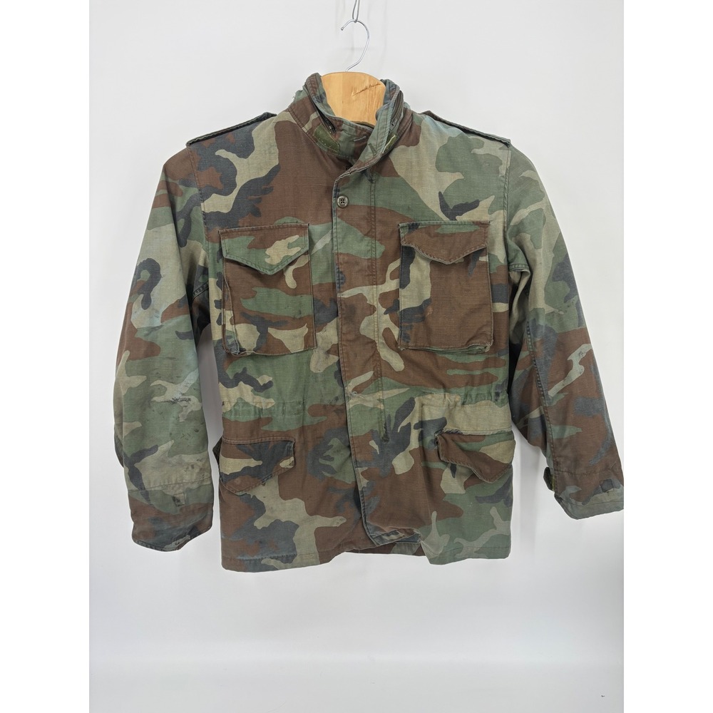 American Apparel M-65 Field Jacket Mens Medium Regular Woodland Camo Military